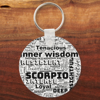 Scorpio Zodiac Word Cloud Inspiration Sleutelhange Sleutelhanger