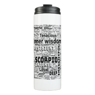 Scorpio Zodiac Word Cloud Inspiration Thermosbeker