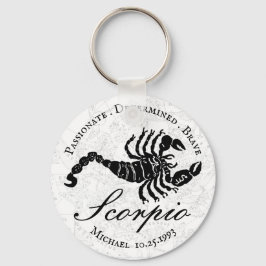 Scorpio Zodiadiaal Sign Astrology Black White Sleutelhanger