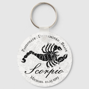 Scorpio Zodiadiaal Sign Astrology Black White Sleutelhanger