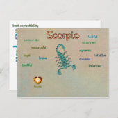 Scorpio zodiale kenmerken briefkaart (Voorkant / Achterkant)