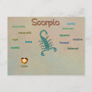 Scorpio zodiale kenmerken briefkaart