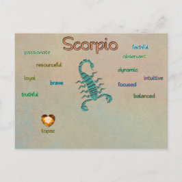 Scorpio zodiale kenmerken briefkaart