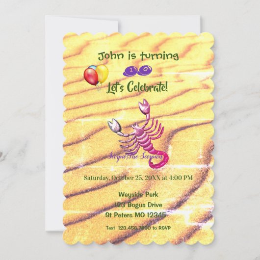 Scorpion Birthday (23 oktober - 21 november) Kaart (Voorkant)