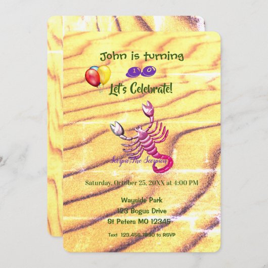 Scorpion Birthday (23 oktober - 21 november) Kaart (Voorkant / Achterkant)