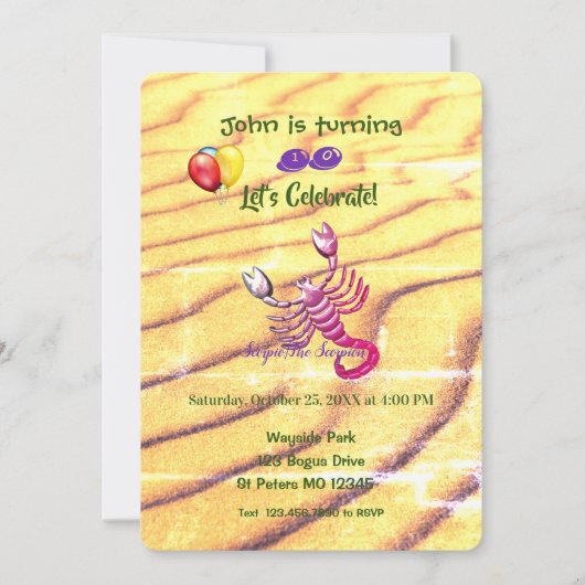 Scorpion Birthday (23 oktober - 21 november) Kaart (Voorkant)