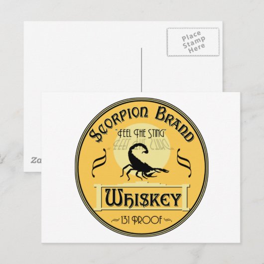 Scorpion Brand Whiskey Briefkaart (Voorkant / Achterkant)