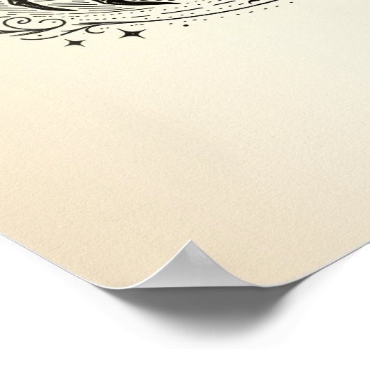 Scorpion Crescent Moon Astrologie Zodiac Schorpioe Poster (Hoek)