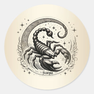 Scorpion Crescent Moon Astrologie Zodiac Schorpioe Ronde Sticker