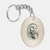 Scorpion Crescent Moon Astrologie Zodiac Schorpioe Sleutelhanger (Voorkant Links)