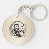 Scorpion Crescent Moon Astrologie Zodiac Schorpioe Sleutelhanger (Achterkant)