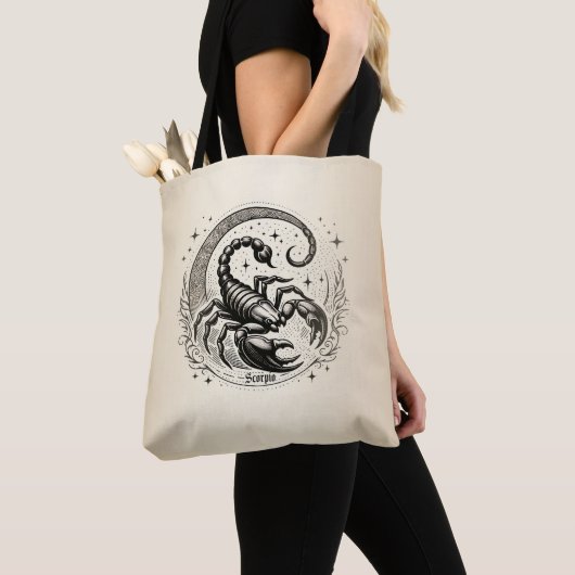 Scorpion Crescent Moon Astrologie Zodiac Schorpioe Tote Bag (Dichtbij)