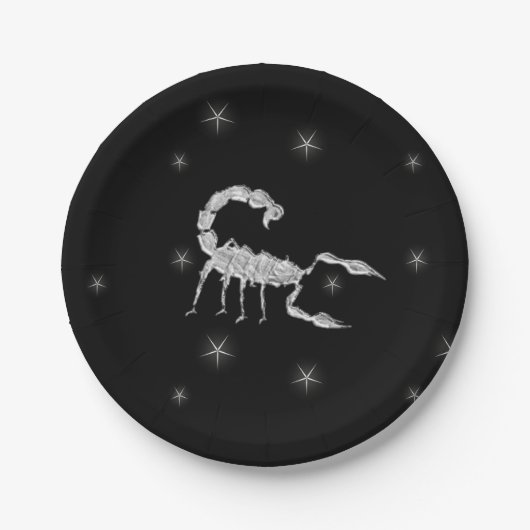 Scorpion Design Black Papieren Bordje (Voorkant)