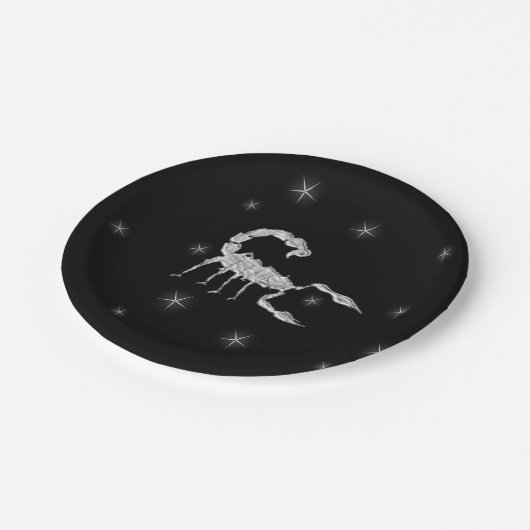 Scorpion Design Black Papieren Bordje (Gekanteld)