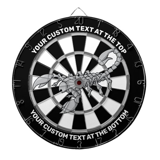 Scorpion Pictogram dartboard met aangepaste tekst Dartbord (Voorkant)