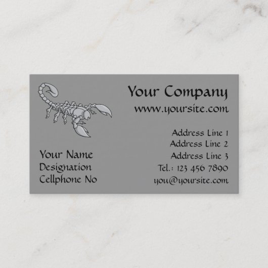 Scorpion-pictogram Visitekaartje (Voorkant)