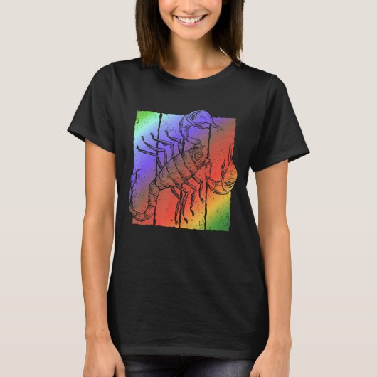 Scorpion Retro 80s Stripes Art T-shirt (Voorkant)