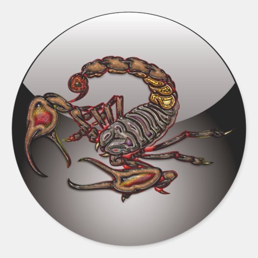 Scorpion Ronde Sticker (Voorkant)