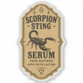 Scorpion Steek Serum - Halloween Apotheek Label (Voorkant)