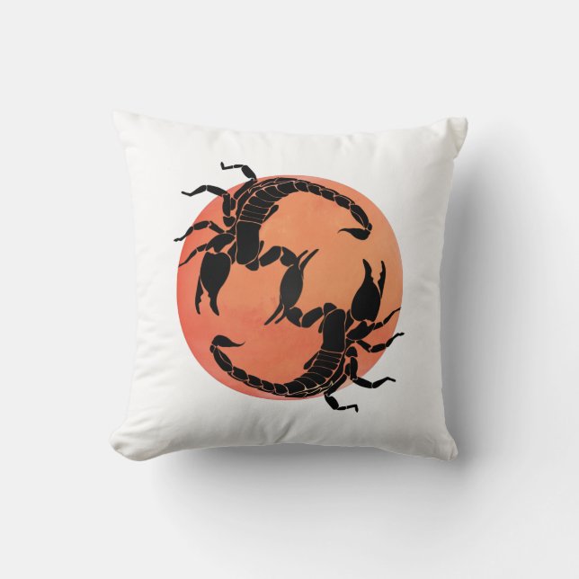 Scorpion Tribal Grafisch Ontwerp Kussen (Voorkant)