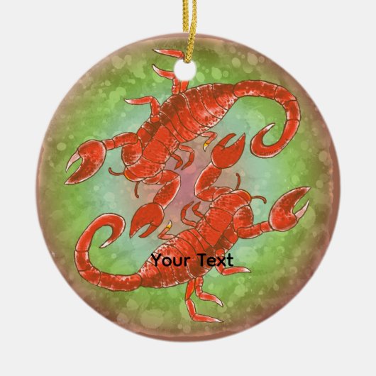 Scorpion Yin Yang  Keramisch Ornament (Voorkant)