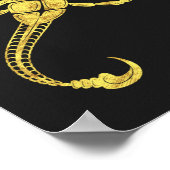 Scorpion Zodiac Sign Tribal Tattoo Illustratie Poster (Hoek)