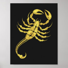 Scorpion Zodiac Sign Tribal Tattoo Illustratie Poster