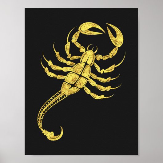 Scorpion Zodiac Sign Tribal Tattoo Illustratie Poster (Voorkant)