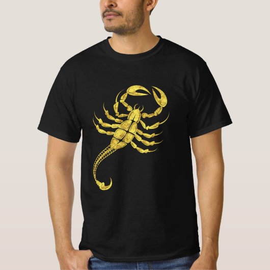Scorpion Zodiac Sign Tribal Tattoo Illustratie T-shirt (Voorkant)