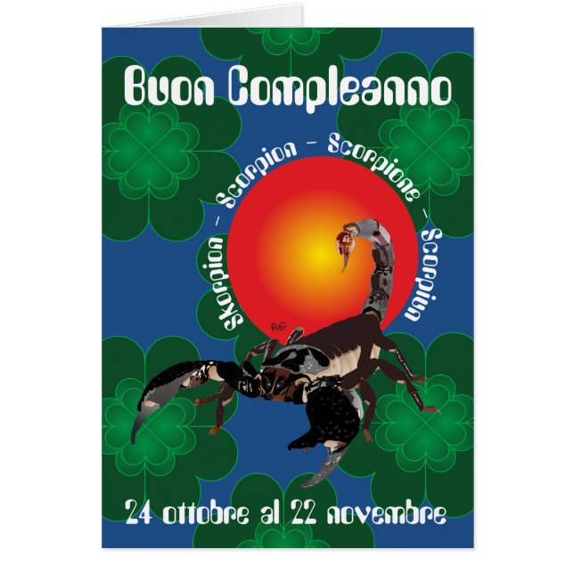 Scorpione 24 ottobre al 22 nov. Biglietti d'auguri (Voorkant)