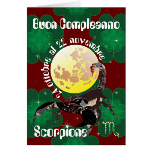 Scorpione 24 ottobre al 22 nov. Biglietti d'auguri