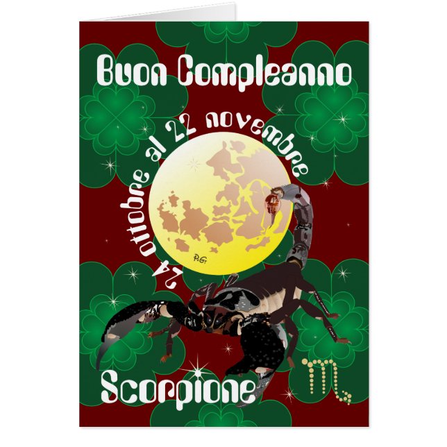 Scorpione 24 ottobre al 22 nov. Biglietti d'auguri (Voorkant)