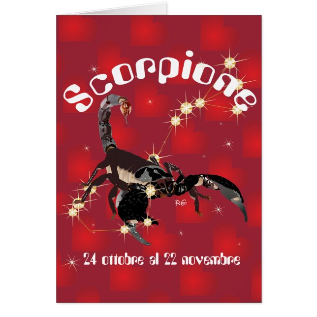Scorpione 24 ottobre al 22 nov. Biglietti d'auguri (Voorkant)