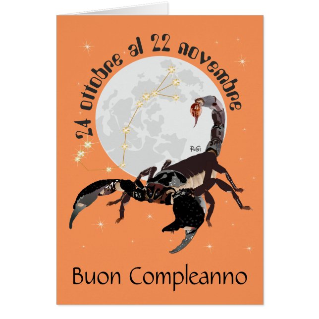 Scorpione 24 ottobre al 22 nov. Biglietti d'auguri (Voorkant)