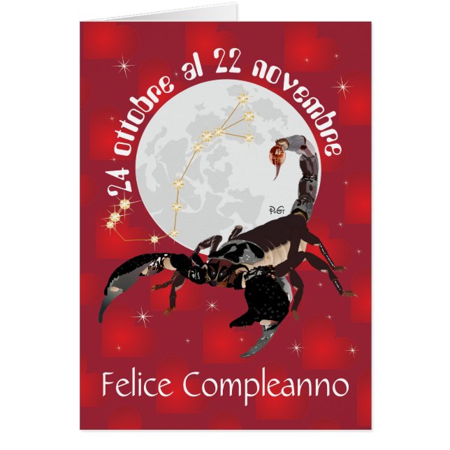 Scorpione 24 ottobre al 22 nov. Biglietti d'auguri (Voorkant)