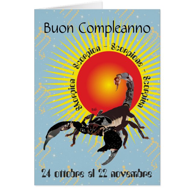 Scorpione 24 ottobre al 22 nov. Biglietti d'auguri (Voorkant)