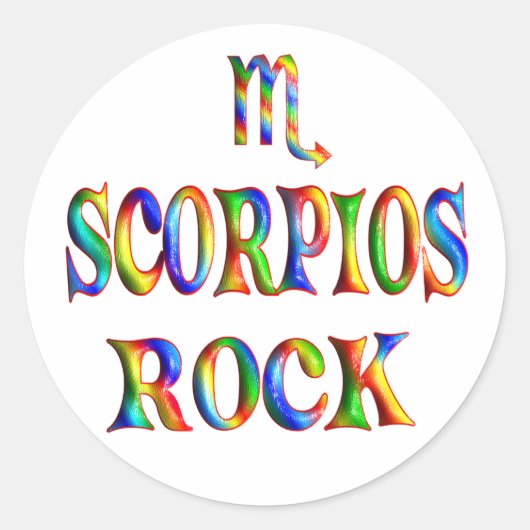 Scorpios Rock Ronde Sticker (Voorkant)