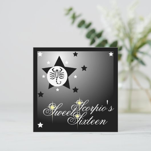 Scorpio's Zodiacal Fortune Sweet Sixteen-Customize Kaart (Staand voorkant)