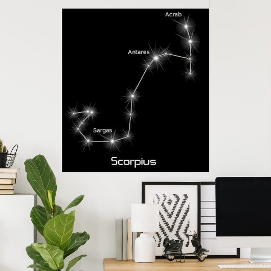 Scorpius Constellation Scorpio Zodiac Business Poster (Thuiskantoor)