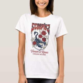 Scorpius Venom and Roses Vintage Rock Aesthetic  T-shirt