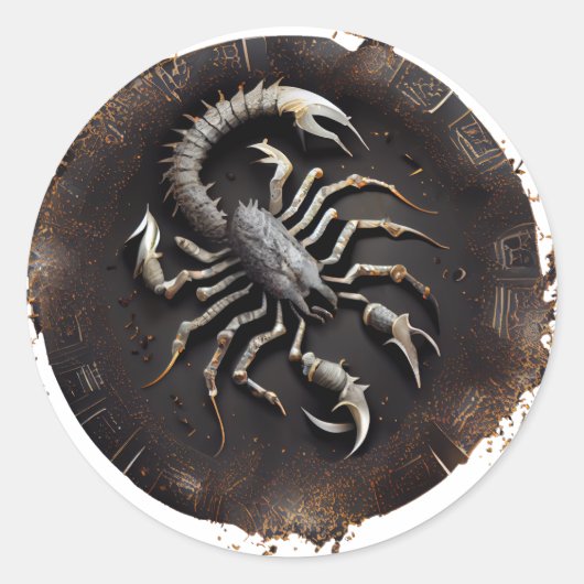 Scorpius Zodiac Graphic Ronde Sticker (Voorkant)