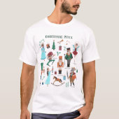 Scorrelende kerstfamilie kerstcadeauballet groen t-shirt (Voorkant)