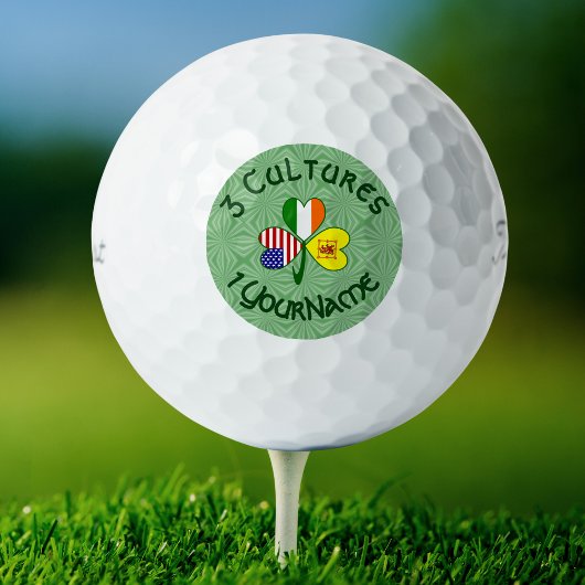 Scot Líon Irish USA Flags Shamrock Golf Ball Golfballen