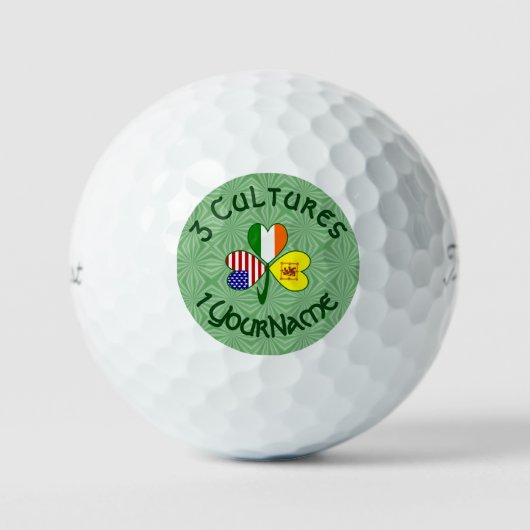Scot Líon Irish USA Flags Shamrock Golf Ball Golfballen (Voorkant)