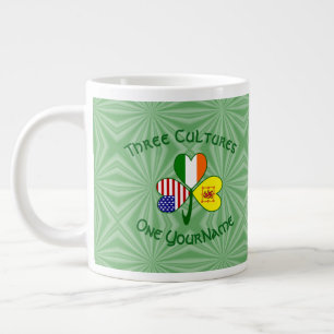Scot Lion Irish USA Vlaggen Shamrock gepersonalise Grote Koffiekop