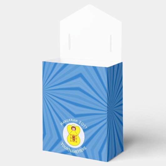 Scot Lion Rampant Angel Hanukkah Flag Personalized Bedankdoosjes (Geopend)