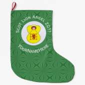 Scot Lion Rampant Angel Kerstvlag Personaliseren Grote Kerstsok (Voorkant)