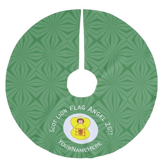 Scot Lion Rampant Angel Kerstvlag Personaliseren Kerstboom Rok (Voorkant)