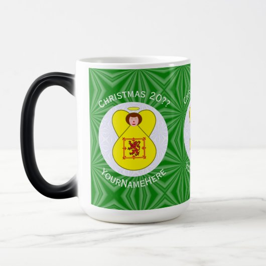 Scot Lion Rampant Angel Kerstvlag Personaliseren Magische Mok (Links)