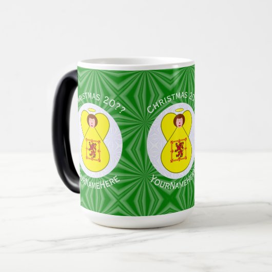 Scot Lion Rampant Angel Kerstvlag Personaliseren Magische Mok (Voorkant links)